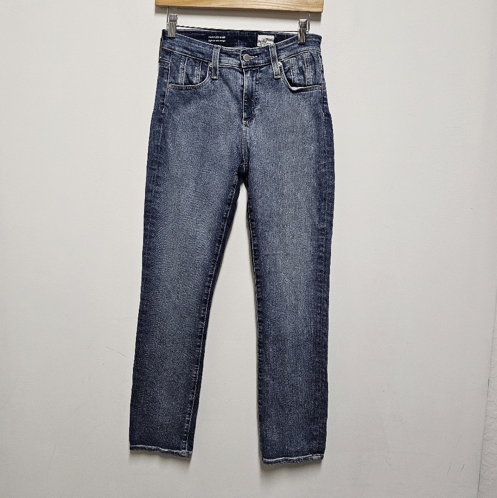 AG Paneled MARI high-rise Slim Straight-Leg Jeans for Women Size 25R